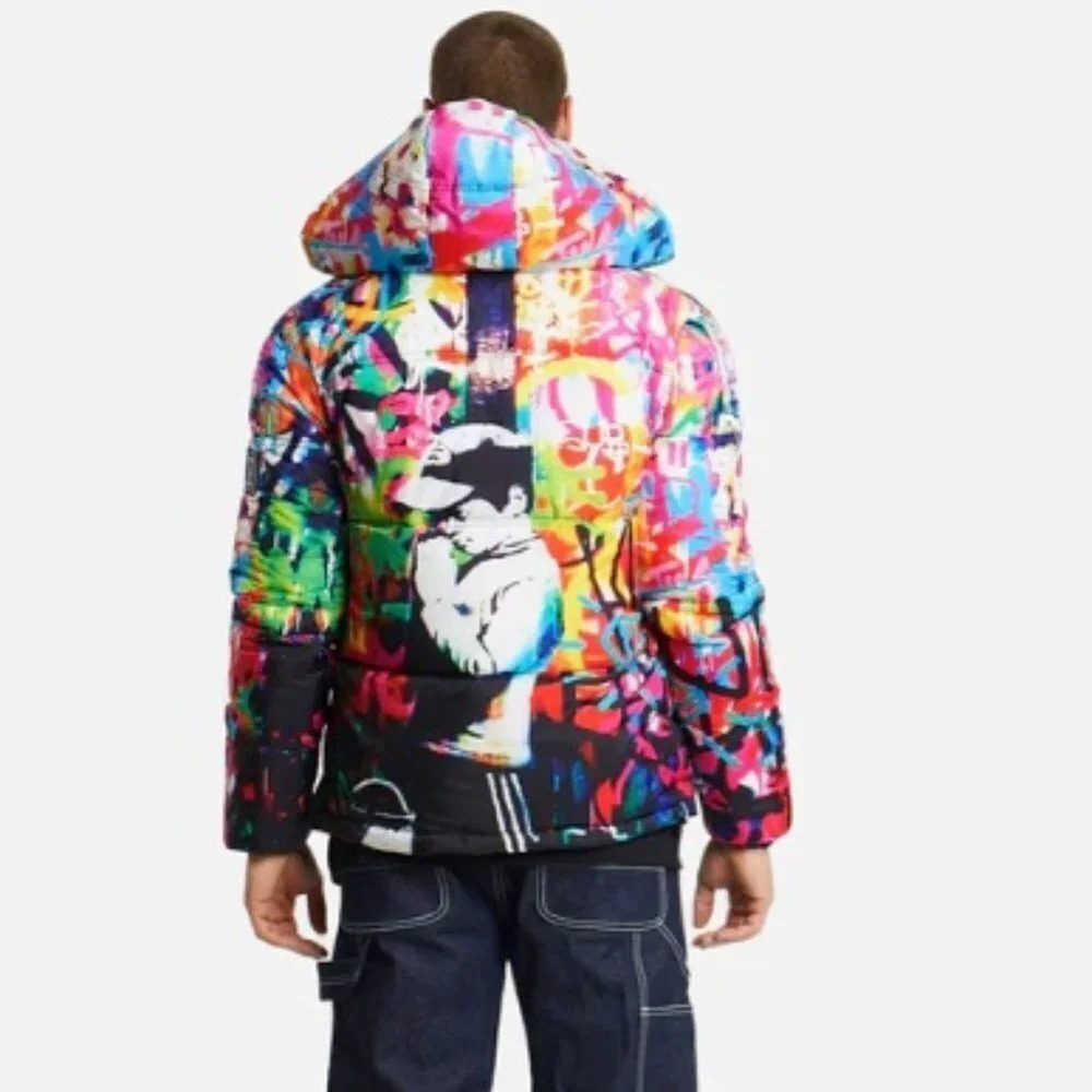Tango Hotel Brandalised Boy Praying Puffer Jacket - Limited Edition Sz: L